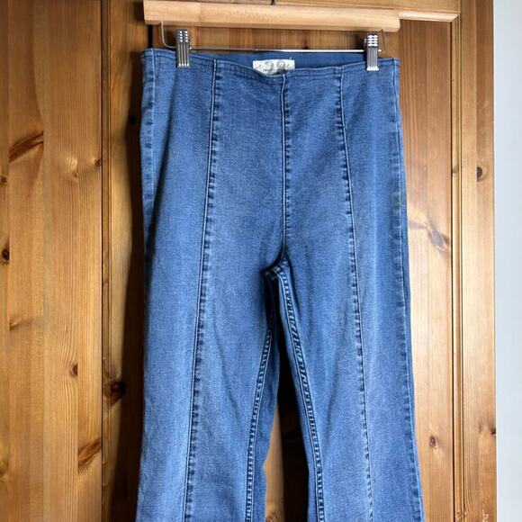 Free People Pull On Flare Bell Bottoms Women’s 28 Blue Retro 70s Western Boho - Picture 3 of 6